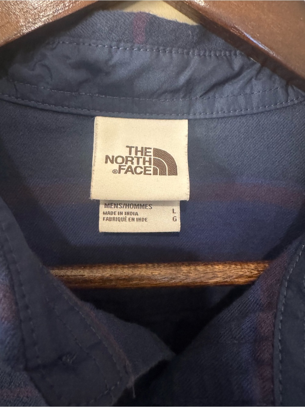 The North Face Navy Shirt with Subtle Red Stripe - Picture 4 of 7